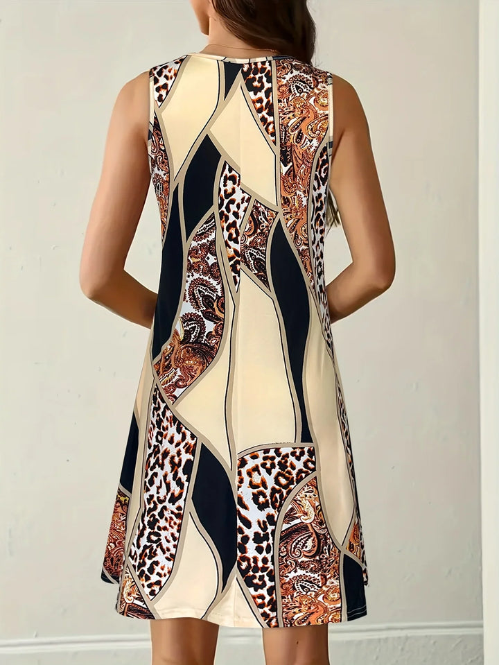 Leila™ | Leopard Paisley A-Line Dress
