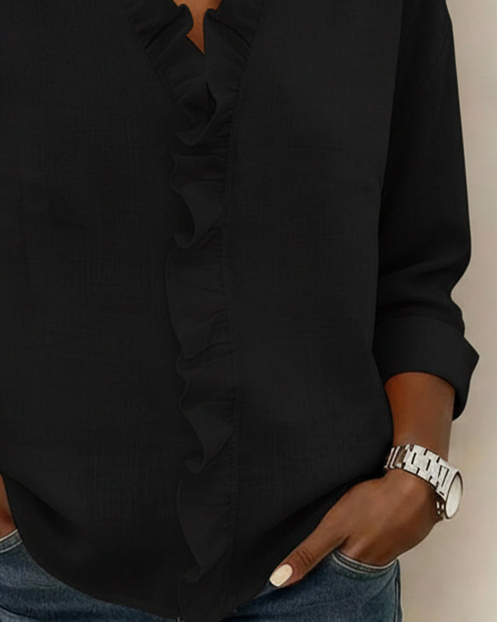 Solange | Ruffle V-Neck Blouse